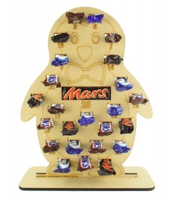 6mm Mars, Snickers and Milkyway Chocolate Bars Funsize Minis Holder Advent Calendar - Boy Penguin